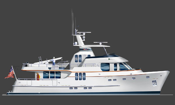 Seaton Yachts - 70' Voyager Trawler Yacht Design by Stephen R. Seaton